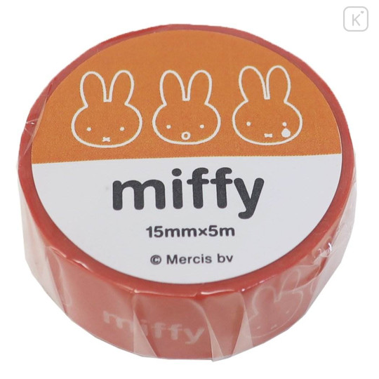 Japan Miffy Washi Masking Tape - Face / Orange - 1