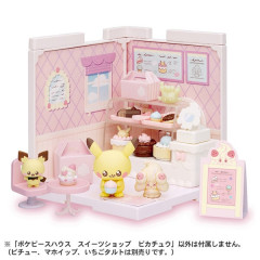 Japan Pokemon Miniature Model - Pikachu & Pichu / Pokepeace House Sweets Shop