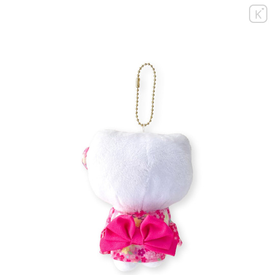 Japan Sanrio Mascot Holder - Hello Kitty : Sakura Kimono Pink ＆ Yellow - 2