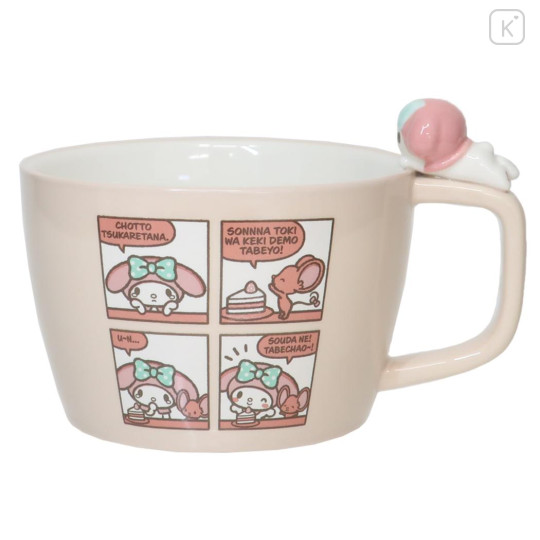 Japan Sanrio Soup Mug with Nokkari Figure - My Melody / Comics - 1