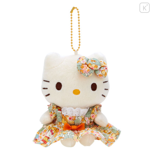 Japan Sanrio Liberty Fabrics Mascot Holder - Hello Kitty : Yellow - 1