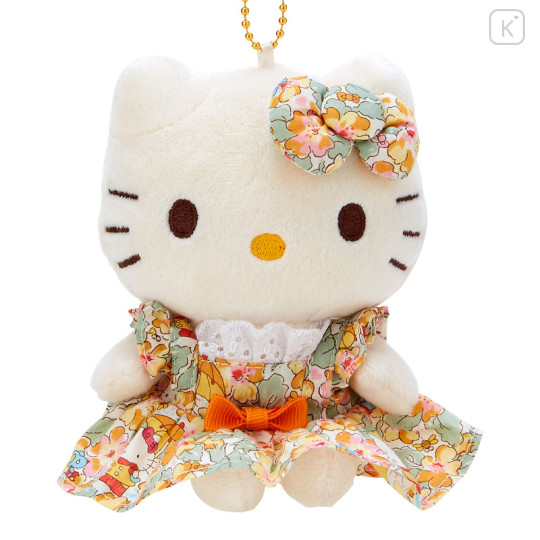 Japan Sanrio Liberty Fabrics Mascot Holder - Hello Kitty : Yellow - 2