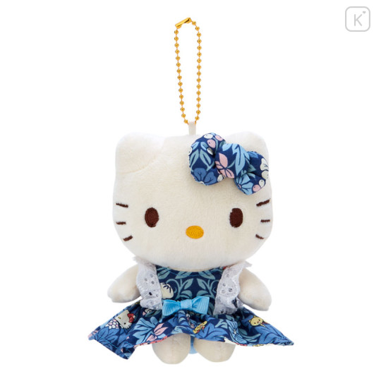 Japan Sanrio Liberty Fabrics Mascot Holder - Hello Kitty / Blue - 1