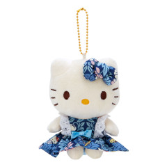 Japan Sanrio Liberty Fabrics Mascot Holder - Hello Kitty / Blue