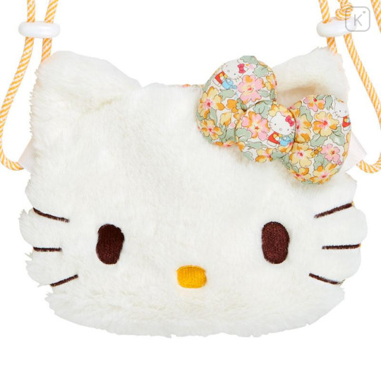 Japan Sanrio Liberty Fabrics Plush Sacoche - Hello Kitty / Yellow - 4