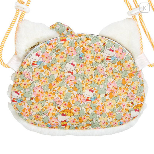 Japan Sanrio Liberty Fabrics Plush Sacoche - Hello Kitty / Yellow - 5