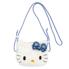 Japan Sanrio Liberty Fabrics Plush Sacoche - Hello Kitty / Blue