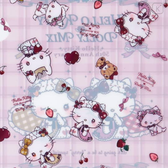 Japan Sanrio Dolly Mix A4 Clear File 2pcs Set - Hello Kitty & Hello Mimmy - 6