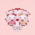 Japan Sanrio Dolly Mix T-shirt - Hello Kitty & Hello Mimmy : Light Pink - 2