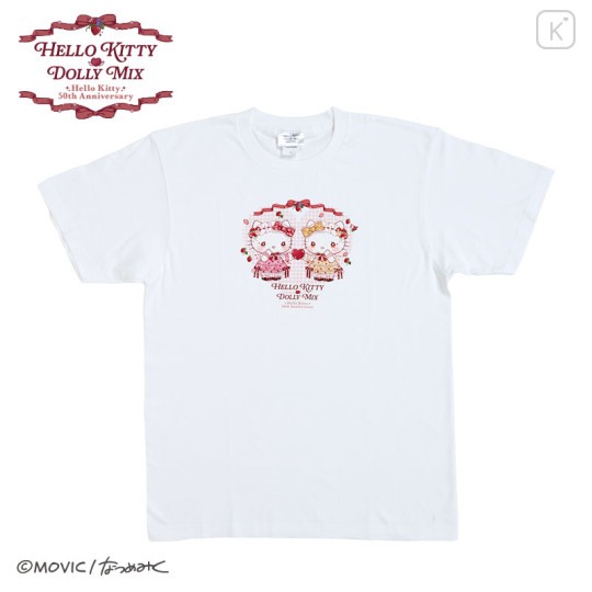 Japan Sanrio Dolly Mix T-shirt - Hello Kitty & Hello Mimmy / White - 1