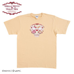 Japan Sanrio Dolly Mix T-shirt - Hello Kitty & Hello Mimmy / Beige