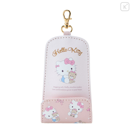 Japan Sanrio Key Case with Reel - Hello Kitty / Hugging Soft - 1