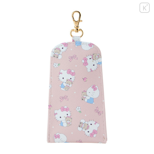 Japan Sanrio Key Case with Reel - Hello Kitty / Hugging Soft - 2