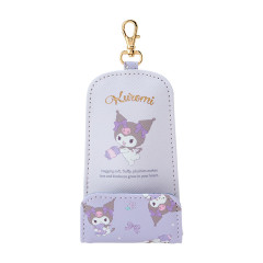 Japan Sanrio Key Case with Reel - Kuromi / Hugging Soft