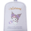 Japan Sanrio Key Case with Reel - Kuromi / Hugging Soft - 3