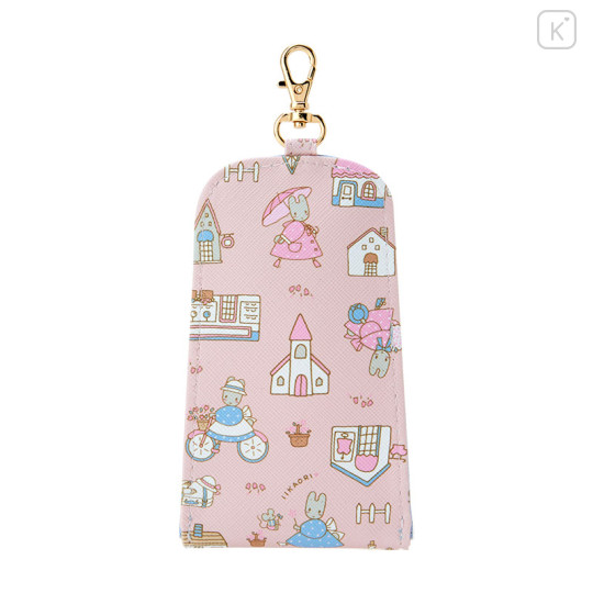 Japan Sanrio Key Case with Reel - Marron Cream / Hugging Soft - 2