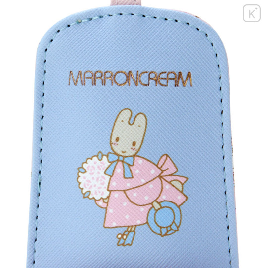 Japan Sanrio Key Case with Reel - Marron Cream / Hugging Soft - 3