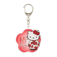 Japan Sanrio Acrylic Keychain - Hello Kitty / Japanese Flower