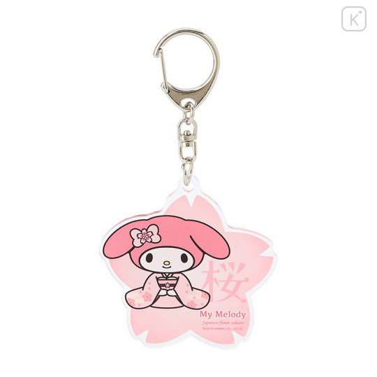 Japan Sanrio Acrylic Keychain - My Melody / Japanese Flower - 1