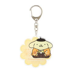 Japan Sanrio Acrylic Keychain - Pompompurin / Japanese Flower