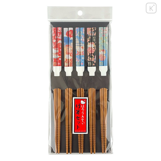 Japan Sanrio Chopsticks 5 Set - Hello Kitty : International Flights - 1