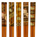 Japan Sanrio Chopsticks 5 Set - Hello Kitty : Wood Inlay - 3