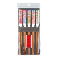 Japan Sanrio Chopsticks 5 Set - Hello Kitty / Lucky Cat