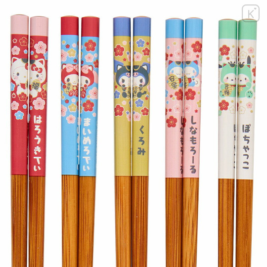 Japan Sanrio Chopsticks 5 Set - Hello Kitty / Lucky Cat - 3