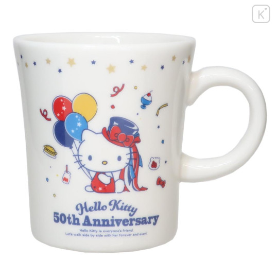 Japan Sanrio Porcelain Mug - Hello Kitty Always By Your Side / 50th Anniversary - 1