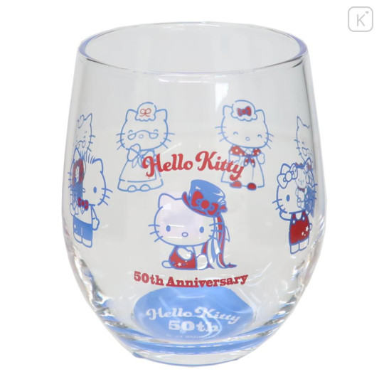 Japan Sanrio Glass Tumbler - Hello Kitty Always By Your Side / 50th Anniversary - 1