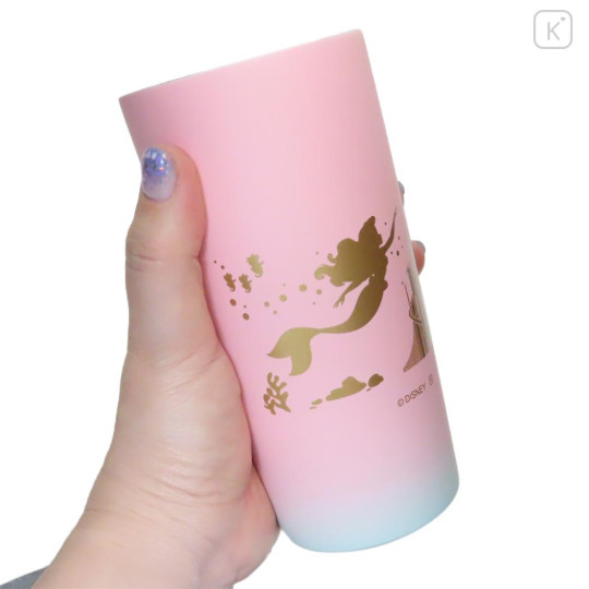 Japan Disney Stainless Steel Tumbler - Little Mermaid / Pink Silhouette - 2