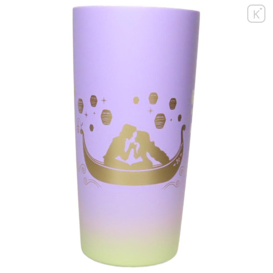 Japan Disney Stainless Steel Tumbler - Rapunzel & Flynn / Light Puple Silhouette - 1