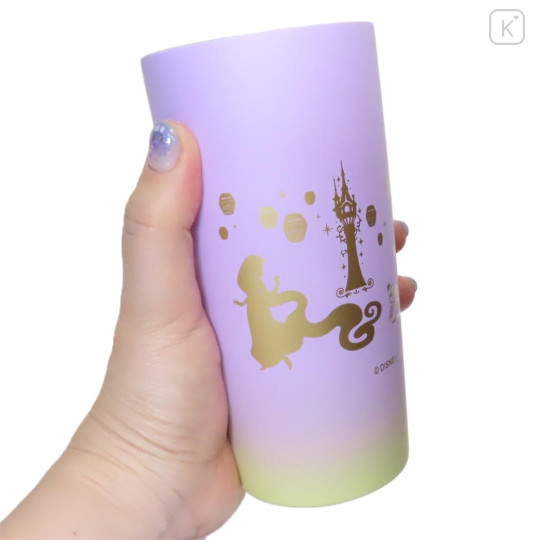 Japan Disney Stainless Steel Tumbler - Rapunzel & Flynn / Light Puple Silhouette - 2