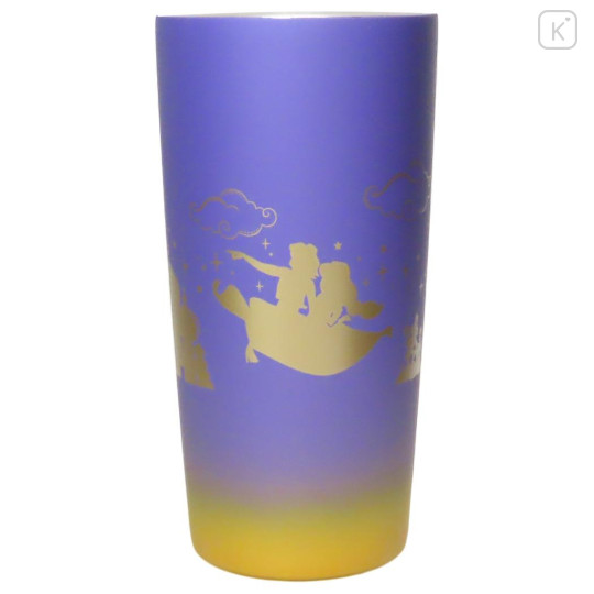 Japan Disney Stainless Steel Tumbler - Jasmine & Aladdin / Puple Silhouette - 1