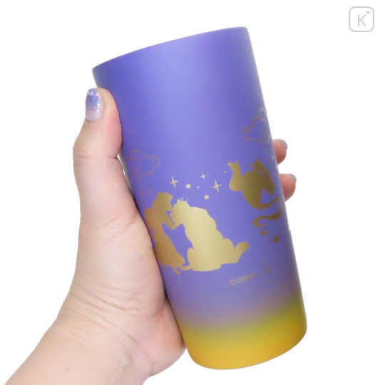 Japan Disney Stainless Steel Tumbler - Jasmine & Aladdin / Puple Silhouette - 2