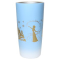 Japan Disney Stainless Steel Tumbler - Frozen Elsa & Anna / Blue Silhouette - 1