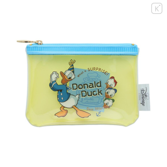 Japan Disney Clear Flat Mini Pouch - Surprise / Donald Duck Birthday 2024 - 1