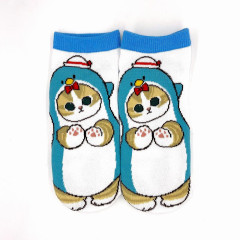 Japan Sanrio × Mofusand Rib Socks - Cat / Tuxedo Sam Hug Me