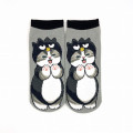 Japan Sanrio × Mofusand Rib Socks - Cat / Bad Badtz-maru Hug Me - 1
