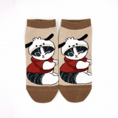 Japan Sanrio × Mofusand Rib Socks - Cat / Pochacco Wink