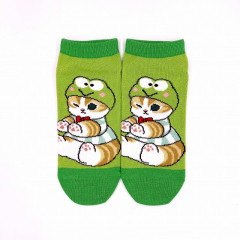 Japan Sanrio × Mofusand Rib Socks - Cat / Keroppi Wink