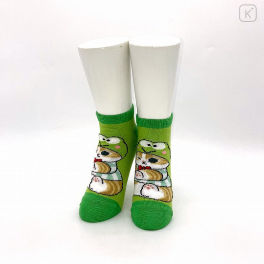 Japan Sanrio × Mofusand Ankle Socks - Cat : Keroppi Wink - 2