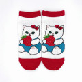 Japan Sanrio × Mofusand Rib Socks - Cat / Hello Kitty Strawberry - 1