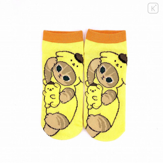 Japan Sanrio × Mofusand Rib Socks - Cat / Pompompurin Hug Me - 1