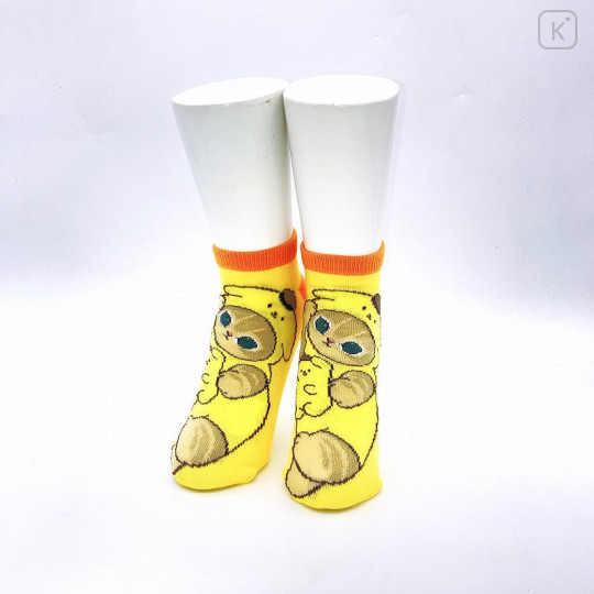 Japan Sanrio × Mofusand Rib Socks - Cat / Pompompurin Hug Me - 2