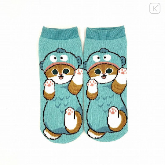 Japan Sanrio × Mofusand Rib Socks - Cat / Hangyodon Hug Me - 1