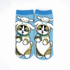 Japan Sanrio × Mofusand Rib Socks - Cat / Cinnamoroll Hug Me