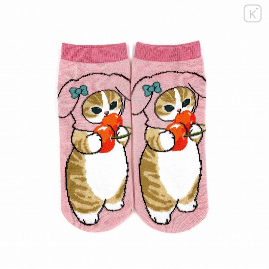 Japan Sanrio × Mofusand Ankle Socks - Cat : My Melody & Cherry - 1