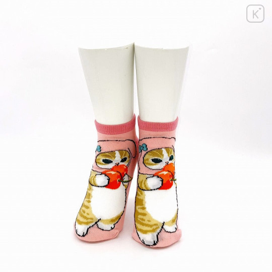 Japan Sanrio × Mofusand Rib Socks - Cat / My Melody & Cherry - 2