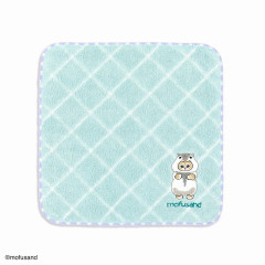 Japan Mofusand Embroidered Mini Towel - Cat / Hamster Blue